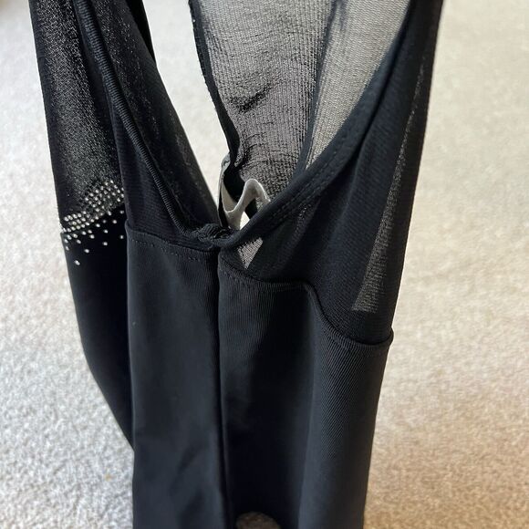 Vintage 90s Y2K Agaci Too Black Sheer Skyline Jeweled Tank Top Fairy L - Picture 4 of 7